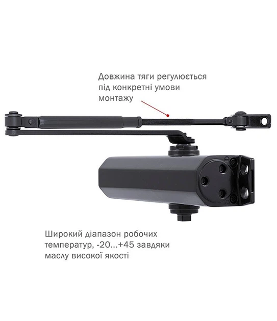 Доводчик дверной RYOBI D-2055V BC STD с ножницами черный - изображение 5
