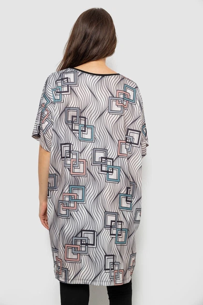 Футболка жіноча з принтом, колір бежевий, XXXL-4XL 244R9615 - Фото 4 Футболка жіноча з принтом, колір бежевий, XXXL-4XL 244R9615 - изображение 4