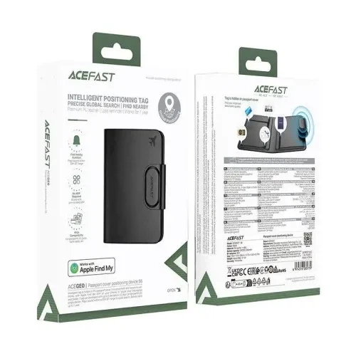 Обложка для паспорта-поисковый трекер ACEFAST S6 Passport Cover Positioning Device Black с поддержкой Apple Find My - изображение 2