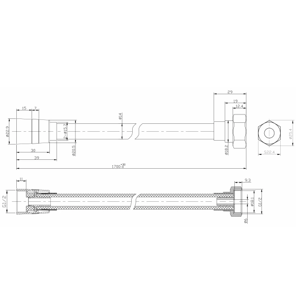 Шланг для душу IMPRESE f03600110SH, чорний/матовий, PVC, 175 см - изображение 2