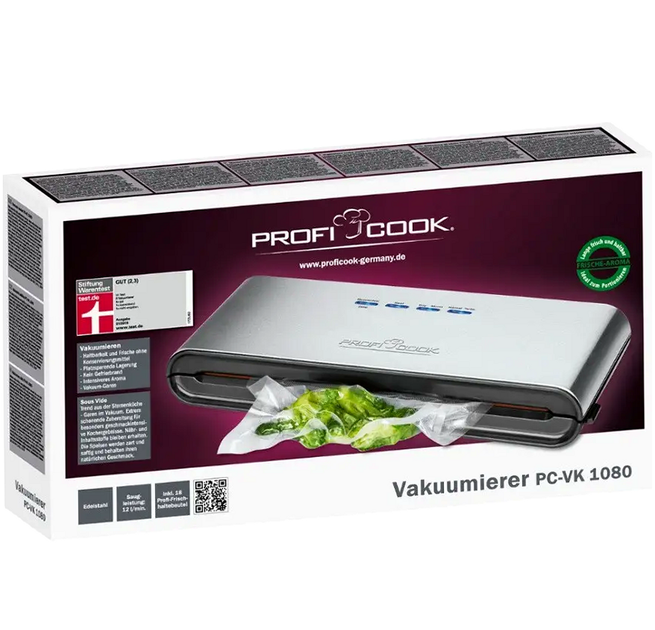 Вакуумный упаковщик 4 уровня регулировки мощности для кухни 18 пакетов Profi Cook - изображение 6