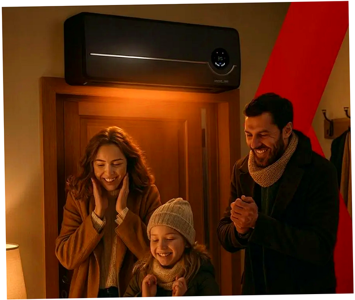 Повітряна фіранка 2000 Вт з Wi-Fi для дому 50x18x13 см чорна KAMINER HM-0573 - зображення 2