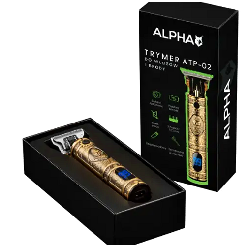 Триммер с ЖК-дисплеем аккумуляторный для бороды и волос 4 насадки Alpha - Фото 2 Триммер с ЖК-дисплеем аккумуляторный для бороды и волос 4 насадки Alpha - изображение 2