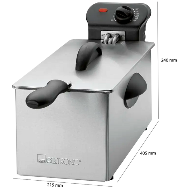 Фритюрница масляная 3 литра 2000 Вт для кухни нержавеющая сталь Clatronic - изображение 8