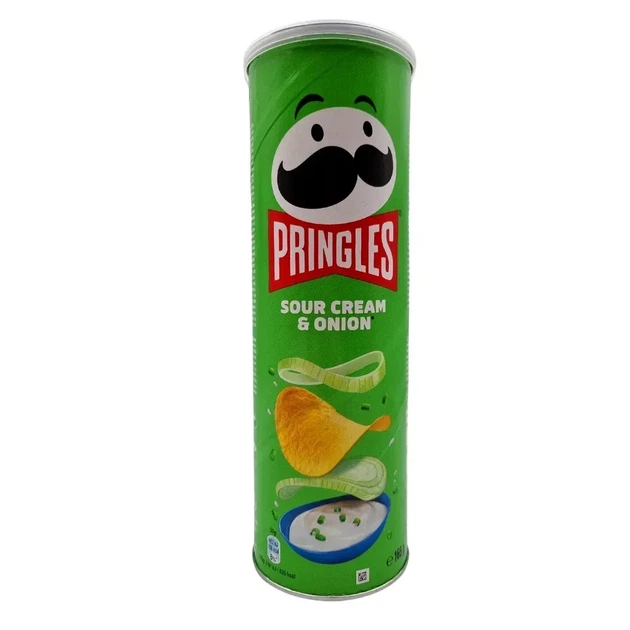 Чіпси Pringles зі смаком сметани та цибулі 165 г - Фото 1 Чіпси Pringles зі смаком сметани та цибулі 165 г - зображення 1