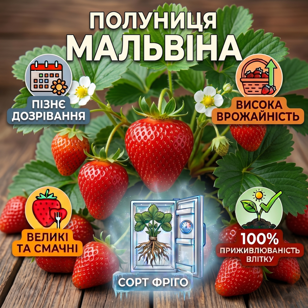 Саженцы клубники (рассада) Мальвина (Malwina) - поздняя, транспортабельная, сочная - изображение 4