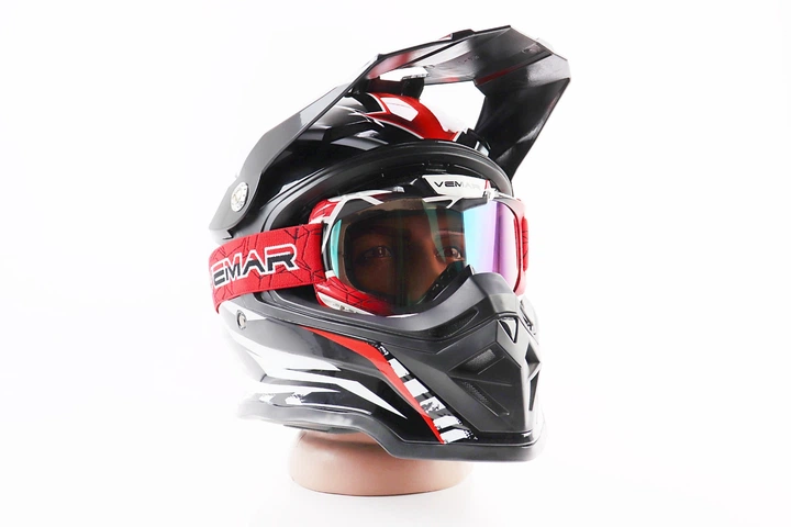 Очки кроссовые для эндуро и ATV VM-1016C, мотоочки с зеркальным стеклом, бело-красно-чёрные - Фото 3 Очки кроссовые для эндуро и ATV VM-1016C, мотоочки с зеркальным стеклом, бело-красно-чёрные - изображение 3