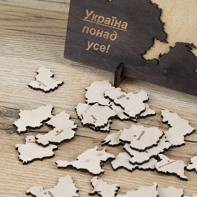 Пазл Карта Украины темный 21*30 см 15 Гранд Презент 15 - изображение 4