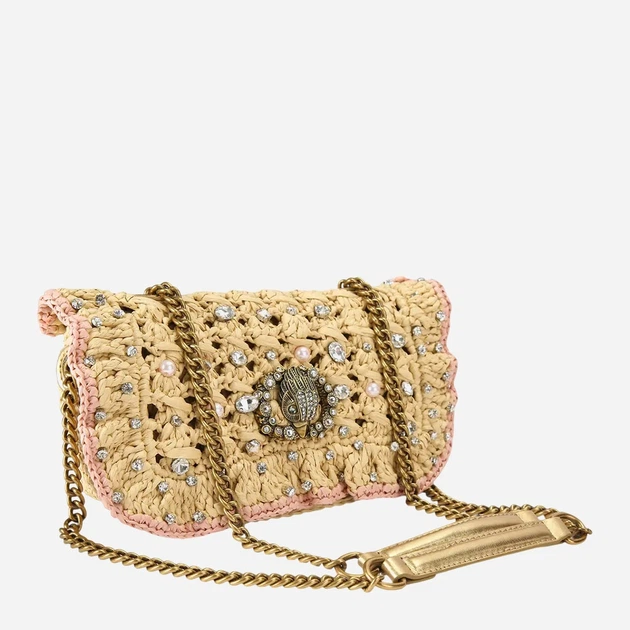 Torebka crossbody damska mała Kurt Geiger Ruffle 5584949999 Beżowa (800070358689) - obraz 4