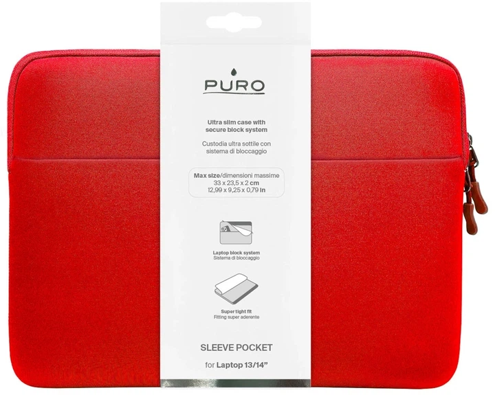 Etui na laptop Puro Slim Pocket 13" Red (PUSLIMPS13RED) - obraz 2
