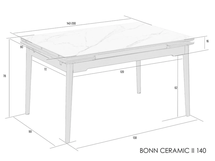 Стол обеденный раскладной BONN II CERAMIC 140(200)*90 серый глянец/черный каркас Intarsio - Фото 8 Стол обеденный раскладной BONN II CERAMIC 140(200)*90 серый глянец/черный каркас Intarsio - изображение 8