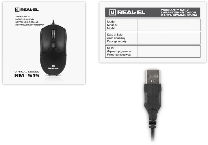 Мышь Real-El RM-515 RGB USB Black (EL123200059) - Фото 9 Мышь Real-El RM-515 RGB USB Black (EL123200059) - изображение 9