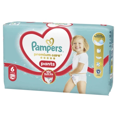 Подгузники Pampers Premium Care Pants Розмір 6 (13-18 кг) 46 шт (8006530320054) - Фото 6 Подгузники Pampers Premium Care Pants Розмір 6 (13-18 кг) 46 шт (8006530320054) - изображение 6
