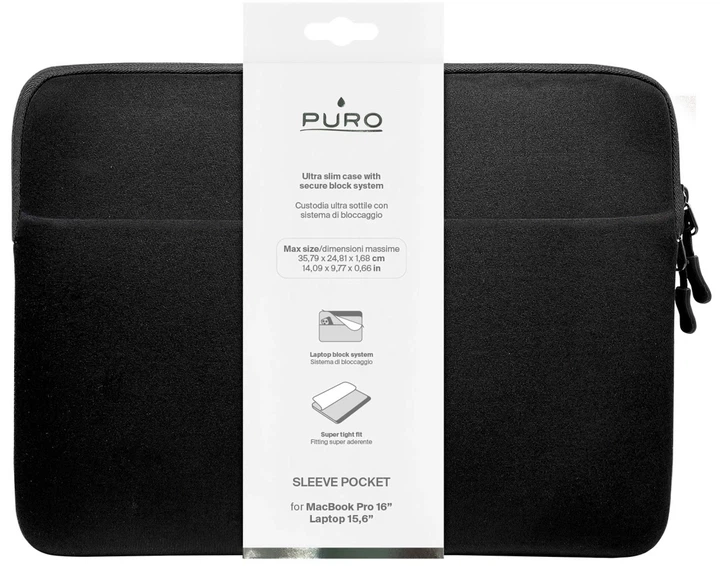 Чохол для ноутбука Puro Slim Pocket 16" Black (PUSLIMPS15BLK) - Фото 2 Чохол для ноутбука Puro Slim Pocket 16" Black (PUSLIMPS15BLK) - зображення 2