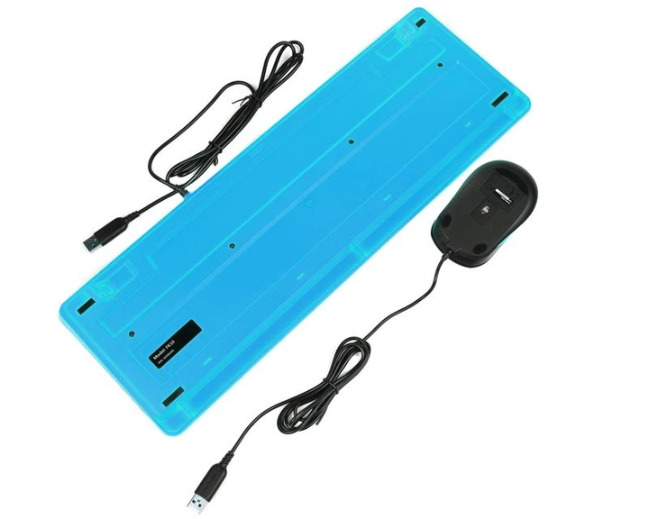 Комплект проводная клавиатура с мышью A4Tech Fstyler F1010, USB, черный+голубой цвет - изображение 4