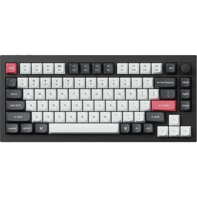 Клавіатура бездротова Keychron Q1 HE Bluetooth/2.4 ГГц/USB Type-C 81 клавіша RGB Gateron Double-Rail Magnetic Nebula Black (Q1H-M1-UA) - зображення 2