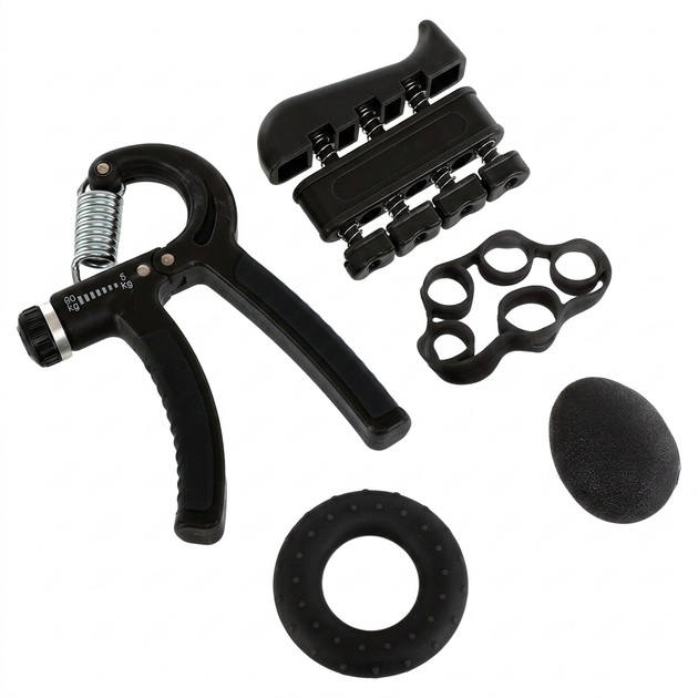 Набор кистевых эспандеров 5 в 1 для тренировки кистей и пальцев SP-Sport Grip Kit 8895 Black 5 эспандеров в комплекте - изображение 2