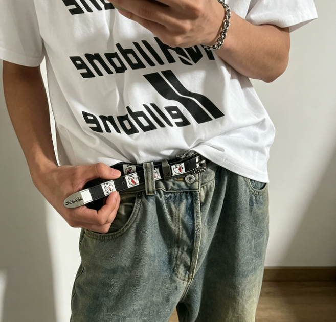 Стильний шкіряний ремінь Enfants Riches Déprimés (ERD) Checkerboard Face Belt opium skate drip drill archive y2k . Пояс ЄРД - Фото 5 Стильний шкіряний ремінь Enfants Riches Déprimés (ERD) Checkerboard Face Belt opium skate drip drill archive y2k . Пояс ЄРД - зображення 5