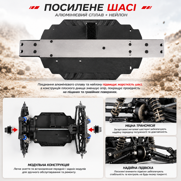 Радиоуправляемая машинка REMO Hobby M-Max 1031 1/10 4WD монстр-трак, LiPo 3300mAh, 40 км/ч, 2.4GHz, синяя - изображение 10