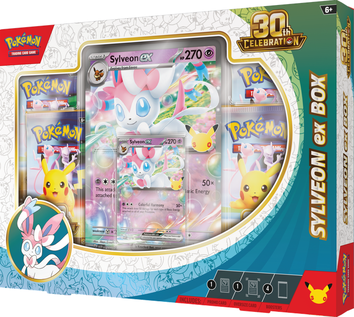 Zestaw kart Pokemon TCG: 30th Celebration - Ex Box - Sylveon EX (196214147096) - obraz 2