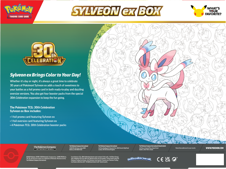 Zestaw kart Pokemon TCG: 30th Celebration - Ex Box - Sylveon EX (196214147096) - obraz 4
