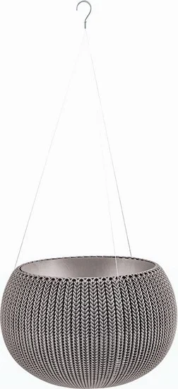 Подвесной горшок Keter Cozies M 9,4 л пластик овальный 36x36x22,5 см коричневый - изображение 2