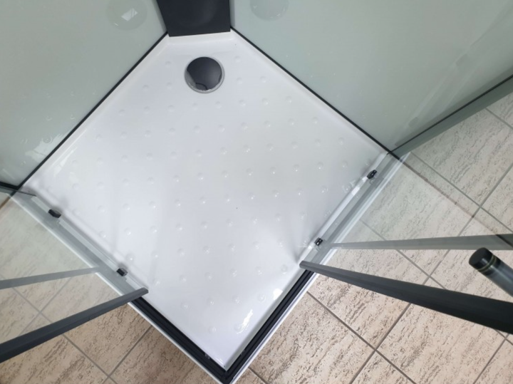 Душовий бокс VERONIS BKN-4-80 80×80×215 см, низький піддон, прозоре скло, чорний профіль, гідромасаж - изображение 5