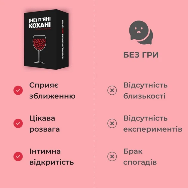 Настольная игра (Не) пьяные любимые для пар 2-4 игрока картон Украинская - изображение 8
