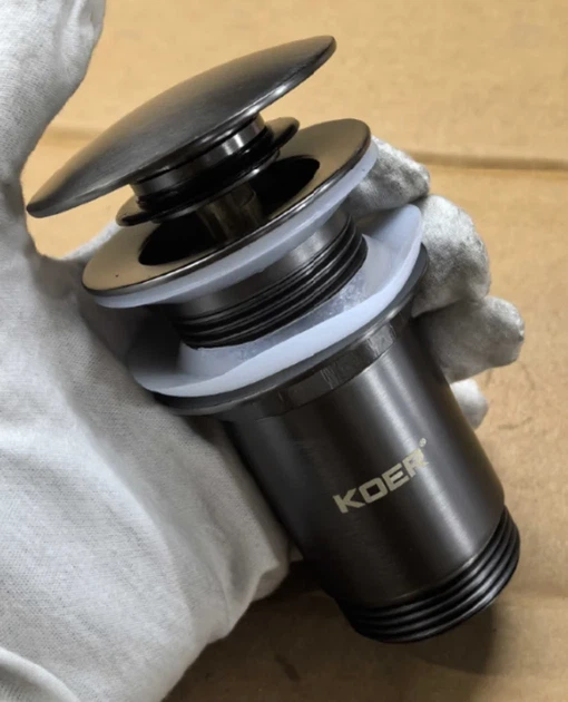 Донный клапан автоматический CLICK-CLACK 1 1/4" графит металл KR6484 - изображение 9