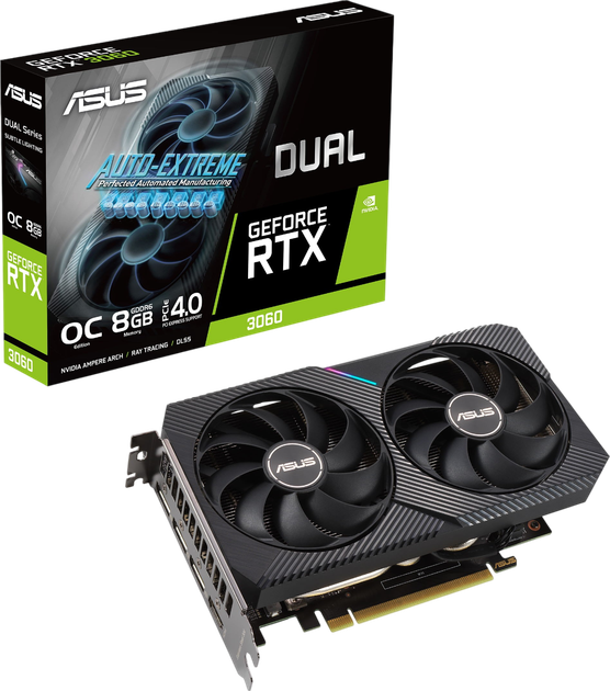 Видеокарта GeForce RTX 3060 8GB Asus Dual OC (DUAL-RTX3060-O8G) Б/У - изображение 3
