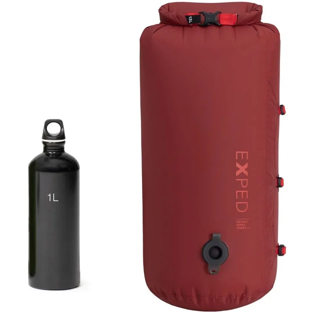 Гермомішок Exped Drybag Versa Compression 13 L burgundy бордовий - Фото 2 Гермомішок Exped Drybag Versa Compression 13 L burgundy бордовий - зображення 2