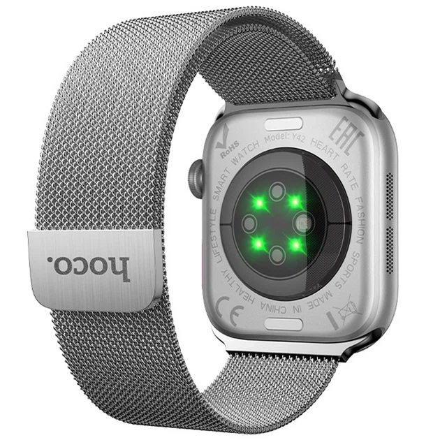 Смарт-годинник Hoco Y42 2.01" з Bluetooth 5.3, виклики, вимір серцебиття сріблястий (Y42) - зображення 2