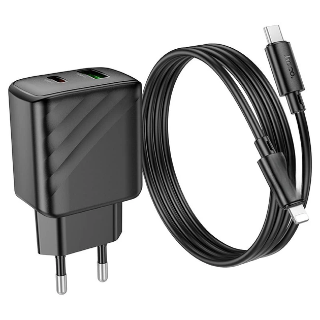 Зарядний пристрій Hoco CS23A Sunlight 30 Вт PD + QC 3.0 Type-C to Type-C Чорний (CS23A) - Фото 8 Зарядний пристрій Hoco CS23A Sunlight 30 Вт PD + QC 3.0 Type-C to Type-C Чорний (CS23A) - зображення 8