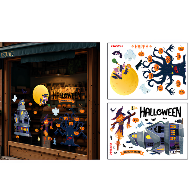 Наклейки На Хелловін Примарний Особняк 2 Аркуші 24шт Halloween - Фото 1 Наклейки На Хелловін Примарний Особняк 2 Аркуші 24шт Halloween - зображення 1