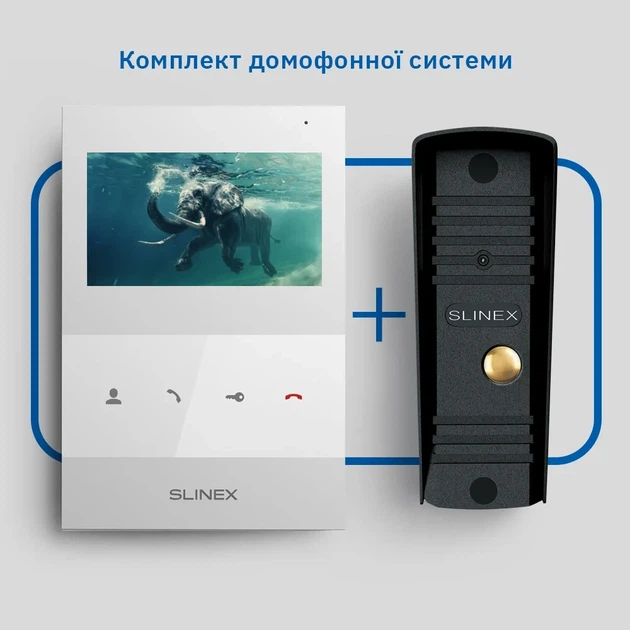 Комплект видеодомофона Slinex ML-16HD(Black)+SQ-04M(White) - изображение 5