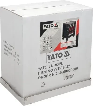 Шкаф-тележка для инструментов YATO с 7 ящиками 977 x 725 x 480 мм 2 ключа 4 колеса с тормозами YT-09032 - Фото 8 Шкаф-тележка для инструментов YATO с 7 ящиками 977 x 725 x 480 мм 2 ключа 4 колеса с тормозами YT-09032 - изображение 8