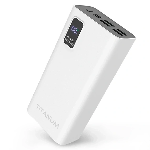Повербанк TITANUM 728S 30000mAh 22.5W White - Фото 3 Повербанк TITANUM 728S 30000mAh 22.5W White - изображение 3