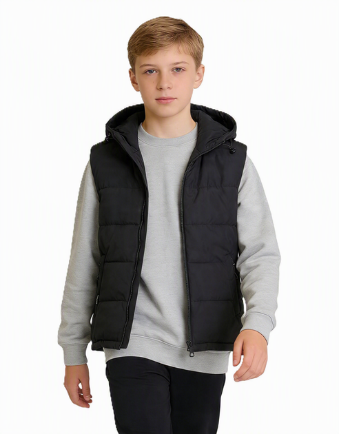 Двосторонній жилет для хлопчика AKN 071064 New Style чорний 170 см - Фото 2 Двосторонній жилет для хлопчика AKN 071064 New Style чорний 170 см - изображение 2