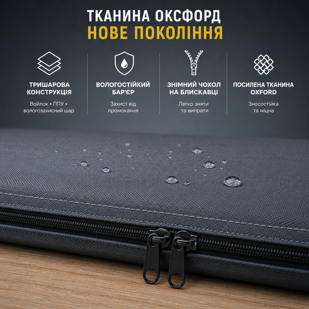 Матрас водонепроницаемый 70×200×4,5 см для военных серый съёмный чехол - изображение 2