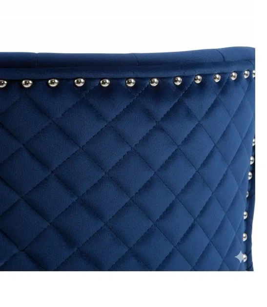 Барный стул ROYAL Синий Велюр (серебряная ножка) 54х45х127 см – высокая спинка, плавная регулировка высоты сидения,подставка для ног - изображение 6