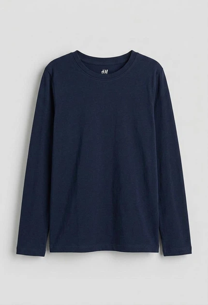 Дитячий лонгслів для хлопчика H&M 98-104 см Синій (0575B) - Фото 1 Дитячий лонгслів для хлопчика H&M 98-104 см Синій (0575B) - изображение 1