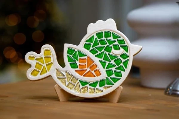 Набор для стеклянной мозаики Mosaaro Птица 30х30 см переработанное стекло, МДФ - Фото 2 Набор для стеклянной мозаики Mosaaro Птица 30х30 см переработанное стекло, МДФ - изображение 2