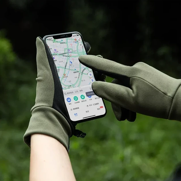 Рукавички трикотажні з покращеним хватом Naturehike NH20FS032 92% поліестер 8% спандекс L чорні - зображення 2