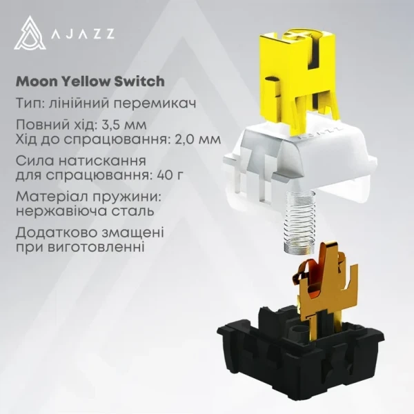 Клавиатура Ajazz ak650 Moon Yellow switches Gray White Yellow (ak650-my-gwy) - Фото 6 Клавиатура Ajazz ak650 Moon Yellow switches Gray White Yellow (ak650-my-gwy) - изображение 6