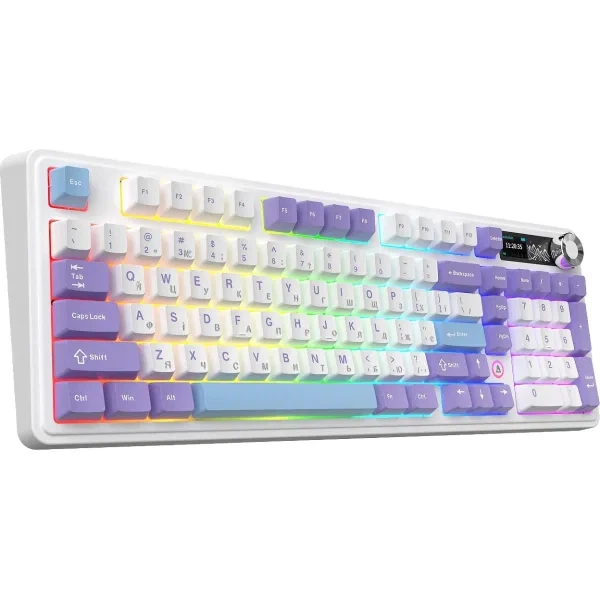 Бездротова механічна клавіатура Ajazz ak980 v2 Gift Switch v2 Purple White Blue (ak980-v2-g-pwb) - Фото 5 Бездротова механічна клавіатура Ajazz ak980 v2 Gift Switch v2 Purple White Blue (ak980-v2-g-pwb) - зображення 5