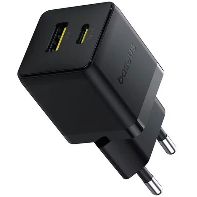 Мережевий зарядний пристрій Baseus Palm Fast Charger C+U 30W EU Cluster Black - Фото 3 Мережевий зарядний пристрій Baseus Palm Fast Charger C+U 30W EU Cluster Black - изображение 3