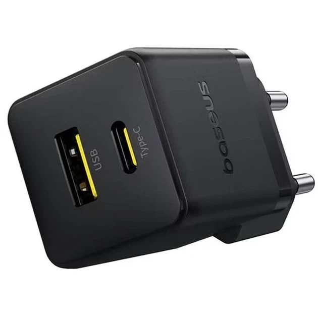 Мережевий зарядний пристрій Baseus Palm Fast Charger C+U 30W EU Cluster Black - Фото 4 Мережевий зарядний пристрій Baseus Palm Fast Charger C+U 30W EU Cluster Black - изображение 4
