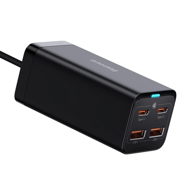 Мережевий зарядний пристрій Baseus GaN3 Pro Desktop Fast Charger 2U+2C 100W EU Black - Фото 6 Мережевий зарядний пристрій Baseus GaN3 Pro Desktop Fast Charger 2U+2C 100W EU Black - изображение 6
