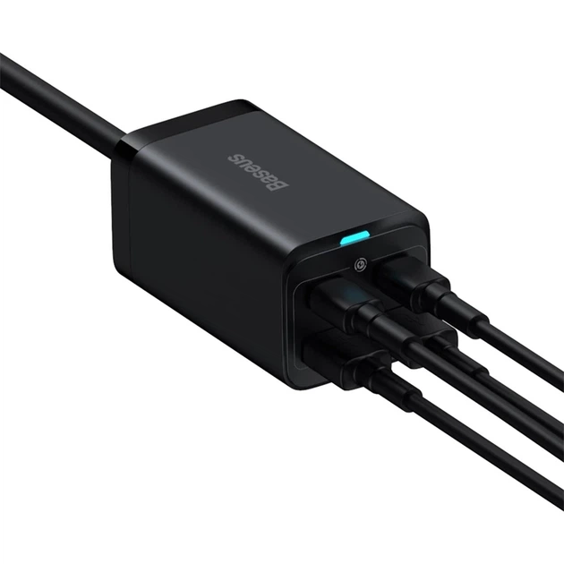 Мережевий зарядний пристрій Baseus GaN3 Pro Desktop Fast Charger 2U+2C 100W EU Black - Фото 8 Мережевий зарядний пристрій Baseus GaN3 Pro Desktop Fast Charger 2U+2C 100W EU Black - изображение 8