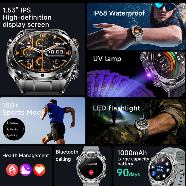 Розумний смарт годинник Smart Flash Rubber Silver - зображення 4